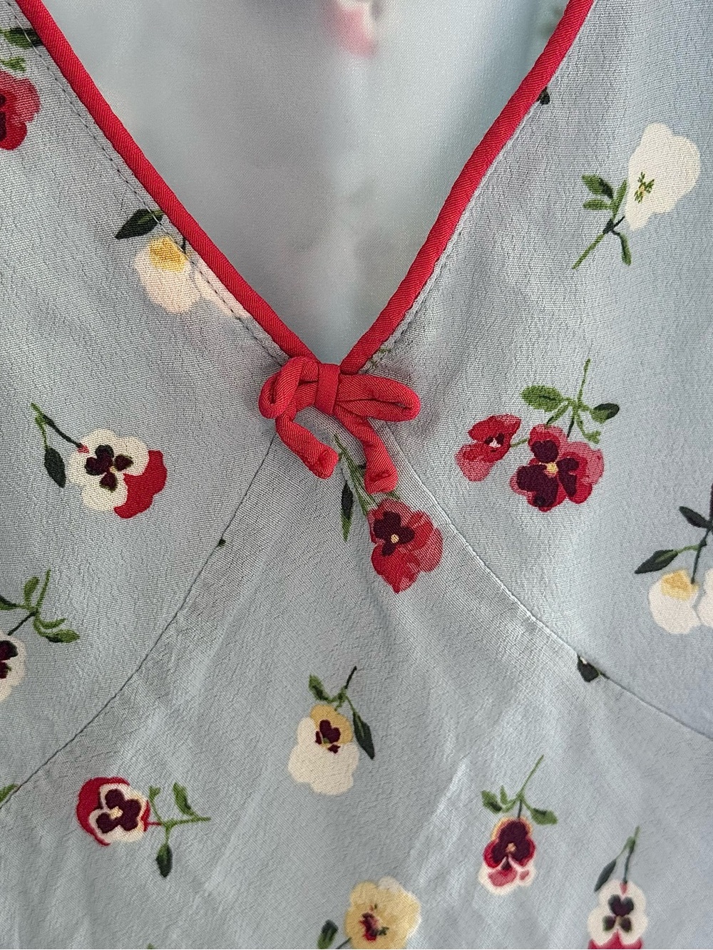 Gap x DÔEN Kids Floral Dress Dublin Blue Flutter Sleeve Size | Large - Picture 5 of 7